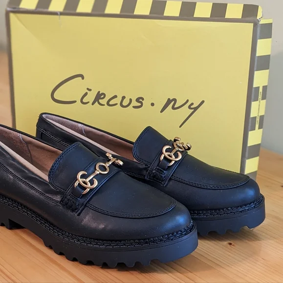 Circus NY Black Deanna Lug Sole Loafers Women Size 9.5 - Picture 3 of 10